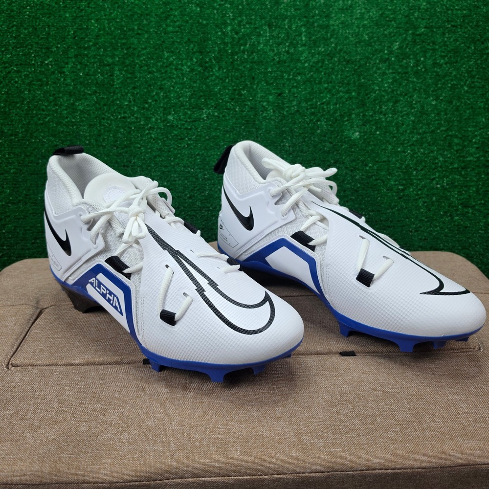Nike Alpha Menace Pro 3 Football Cleats Mens 11 CT6649-101 White Blue Black